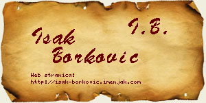 Isak Borković vizit kartica